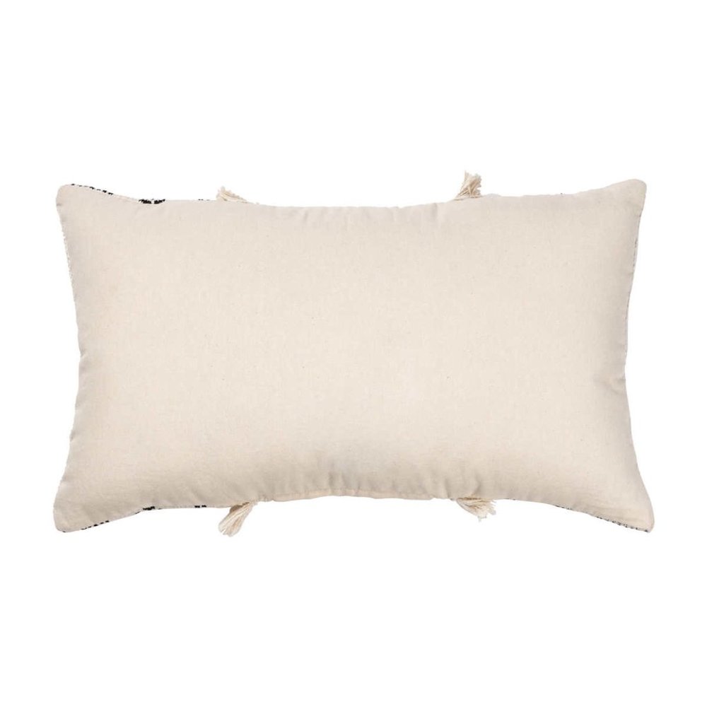 Modern Farmhouse Decorative Pillow 24" x 13" Black and White Boho Throw Pillow - Picture 4 of 4